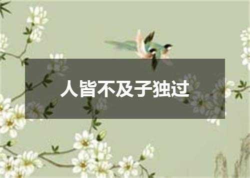 人皆不及子独过