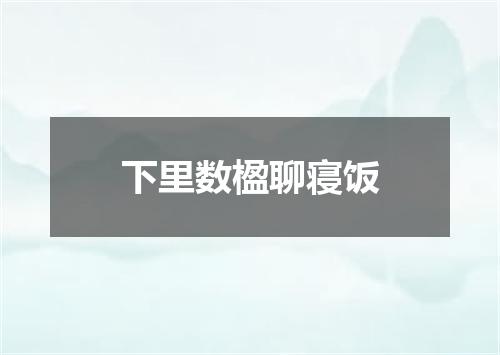 下里数楹聊寝饭