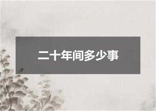 二十年间多少事