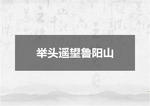 举头遥望鲁阳山