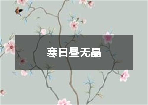 寒日昼无晶