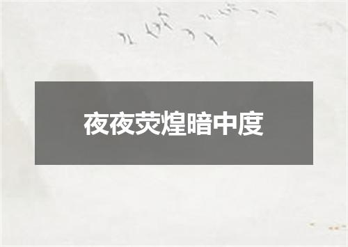 夜夜荧煌暗中度