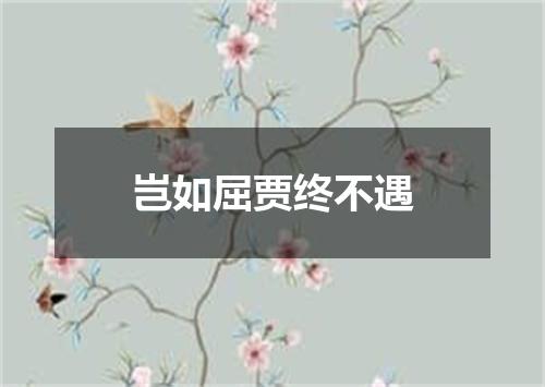 岂如屈贾终不遇