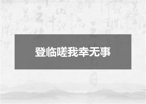 登临嗟我幸无事