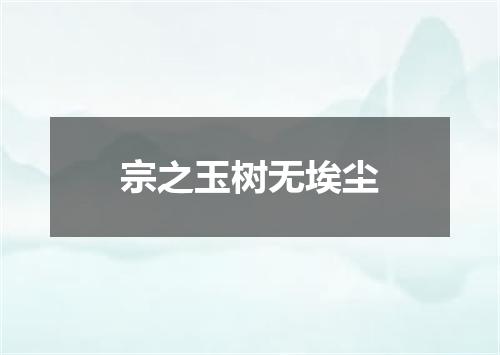 宗之玉树无埃尘