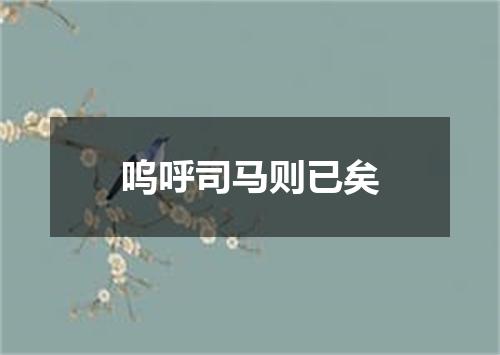 呜呼司马则已矣