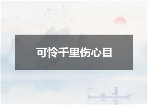 可怜千里伤心目