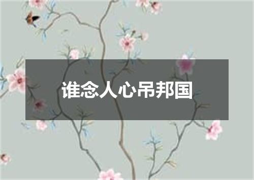 谁念人心吊邦国