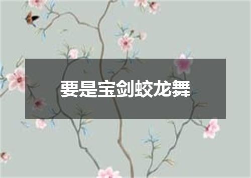要是宝剑蛟龙舞