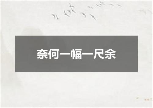 奈何一幅一尺余