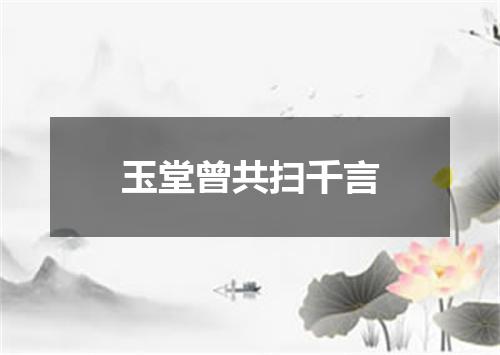 玉堂曾共扫千言
