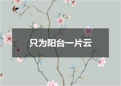 只为阳台一片云