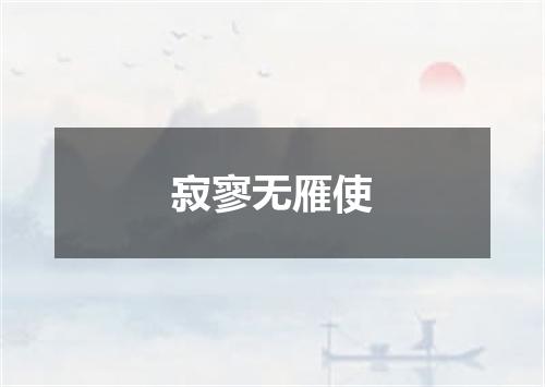 寂寥无雁使