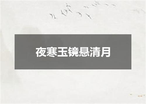 夜寒玉镜悬清月