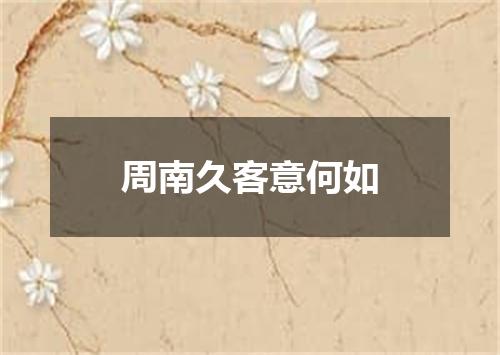 周南久客意何如