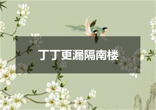 丁丁更漏隔南楼