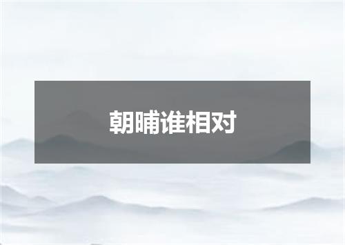 朝晡谁相对