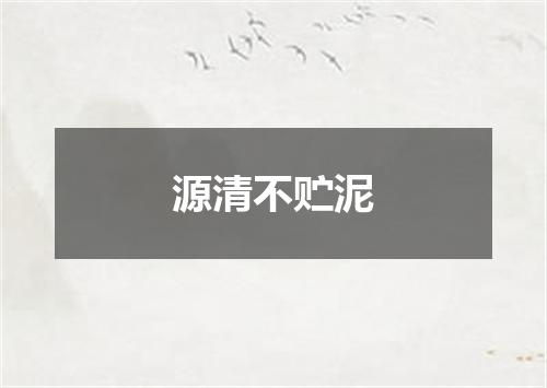 源清不贮泥