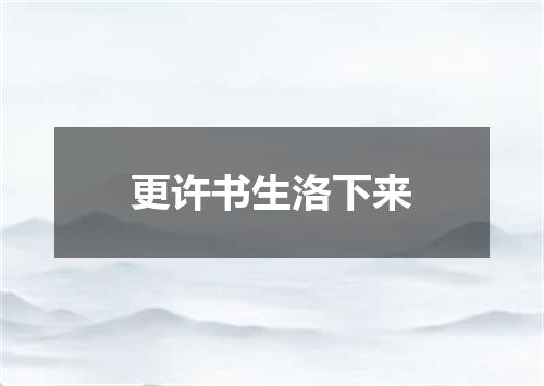 更许书生洛下来