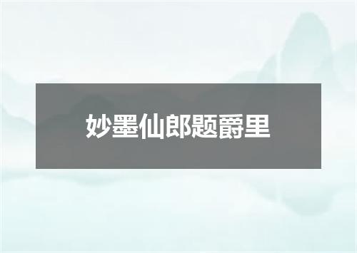 妙墨仙郎题爵里