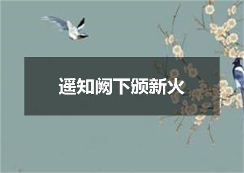 遥知阙下颁新火