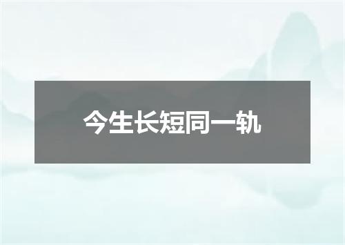 今生长短同一轨