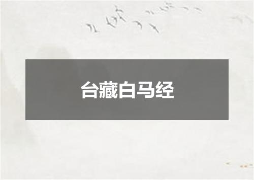 台藏白马经