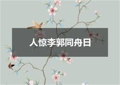 人惊李郭同舟日