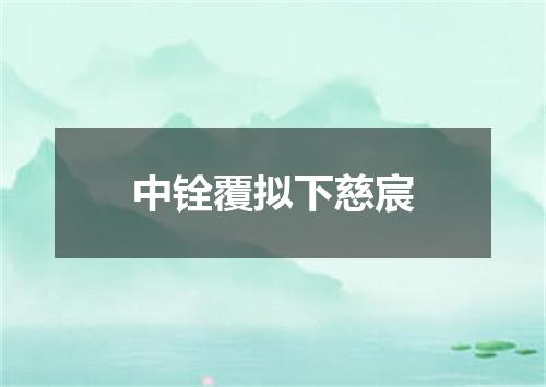 中铨覆拟下慈宸