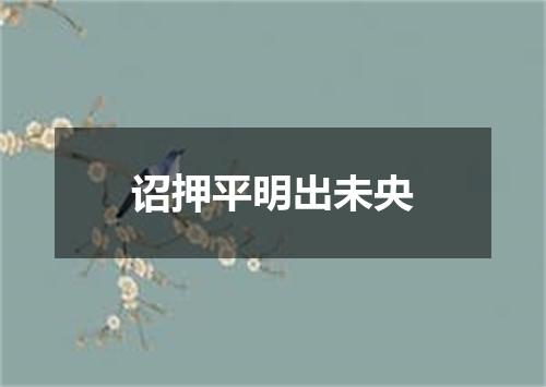 诏押平明出未央