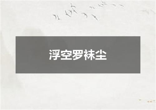 浮空罗袜尘