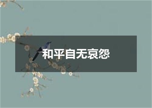 和平自无哀怨