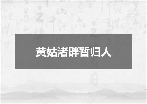 黄姑渚畔暂归人