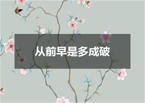 从前早是多成破