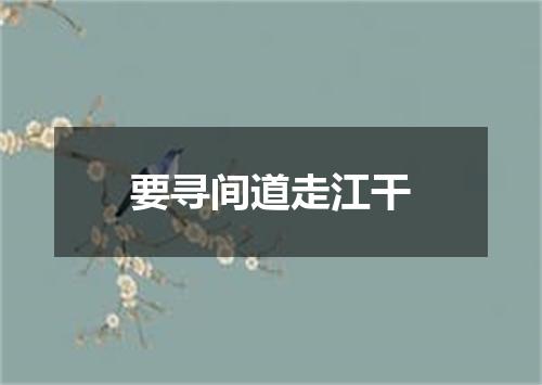 要寻间道走江干