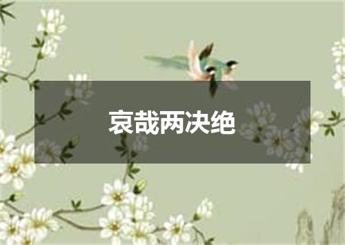 哀哉两决绝