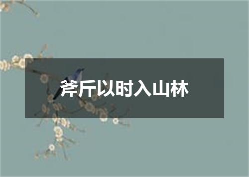 斧斤以时入山林