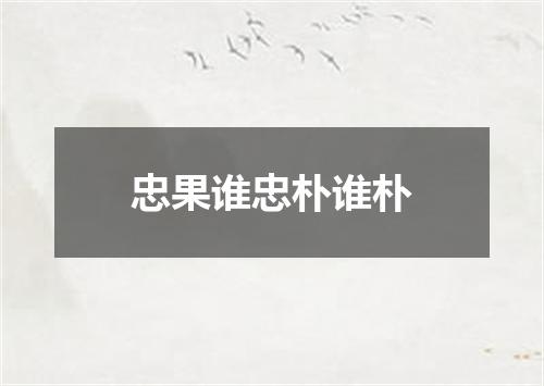 忠果谁忠朴谁朴