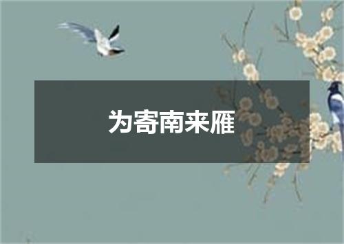为寄南来雁