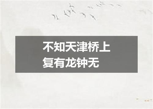 不知天津桥上复有龙钟无