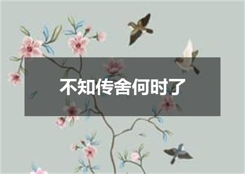 不知传舍何时了