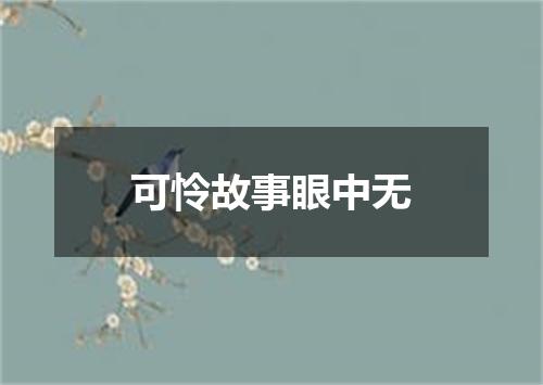 可怜故事眼中无