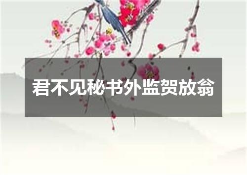 君不见秘书外监贺放翁