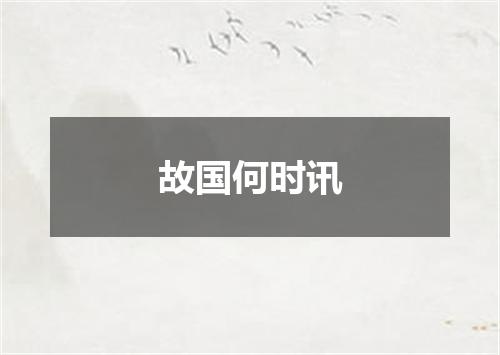 故国何时讯