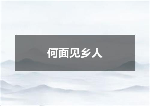 何面见乡人