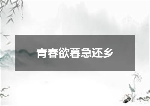 青春欲暮急还乡