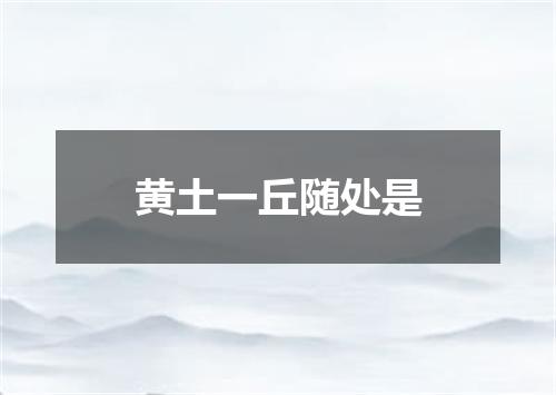 黄土一丘随处是