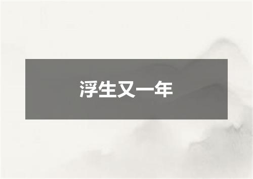 浮生又一年