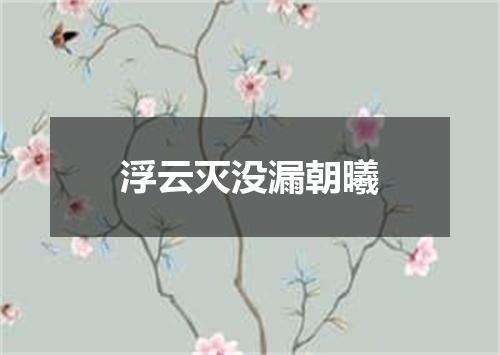 浮云灭没漏朝曦