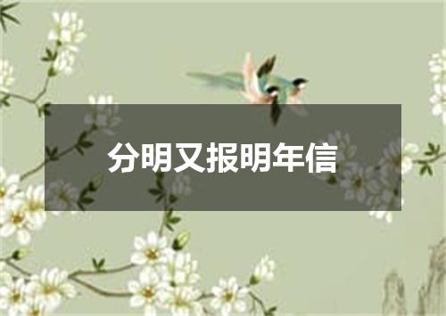 分明又报明年信